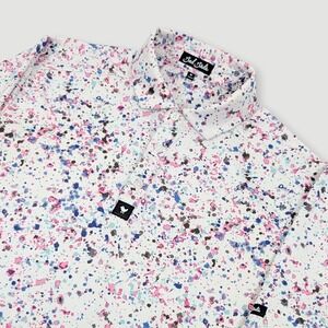 Bad Birdie Paint Splatter 3 Golf Polo Mens Large Multicolor Performance Casual